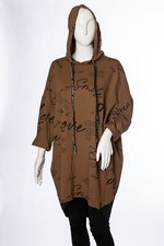 SALE   Italian Hooded Tunic Long Length Cotton Mix  PLUS SIZE