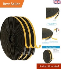 6mmx3mm Neoprene Door Seal Strip | Weatherproof Draft Excluder for UPVC Doors...