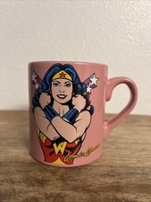 Wonder Woman Dc Comics 140z Pink Ceramic Coffee Mug W/ Handle 4x4 New