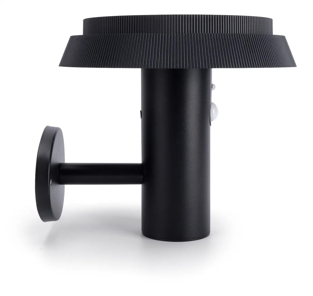 Outdoor Light Black True Solar Wall CCT PIR IP65 6w 340lm Integral ILSWLB007