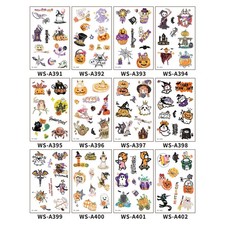 Halloween Temporary Tattoos for Kids - Waterproof  Easy to Apply