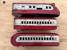 Vintage Marx Prewar Red/Silver M10000 Tin Union Pacific Passenger Train - PARTS