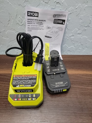 #ad RYOBI ONE 18V Lithium Ion 1.5 Ah Battery And PCG002 Charger $34.99