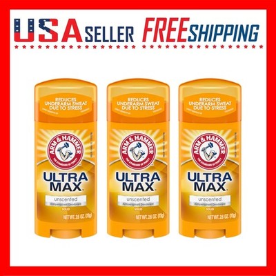 ARM & HAMMER ULTRAMAX  [3 Pack] Deodorant Invisible Solid Unscented 2.60 oz