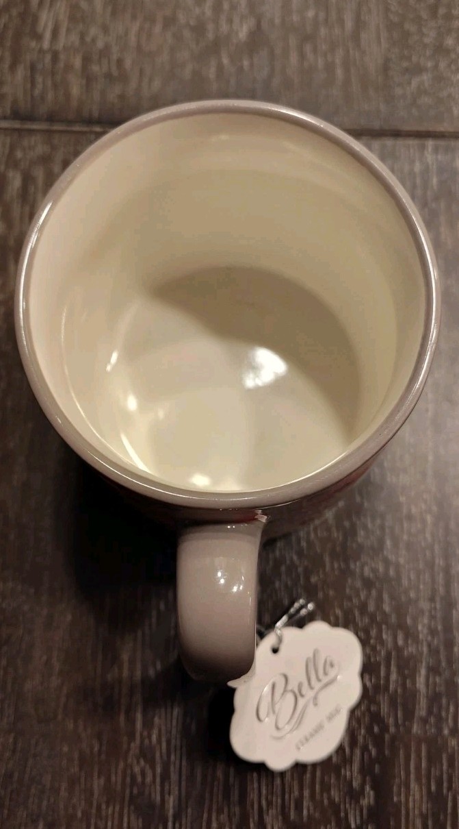 10 Strawberry Street Bella Gray & Pink Floral Mug Dimpled Cup with Flowers NEW