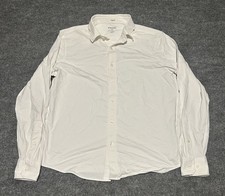 Rhone Men s M White Button Down Performance Shirt Stretch L/S Solid Classic Fit
