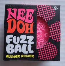 PINK Needoh FUZZ BALL Flower Power Nee Doh Squish Stress Ball NEE-DOH Fuzzball