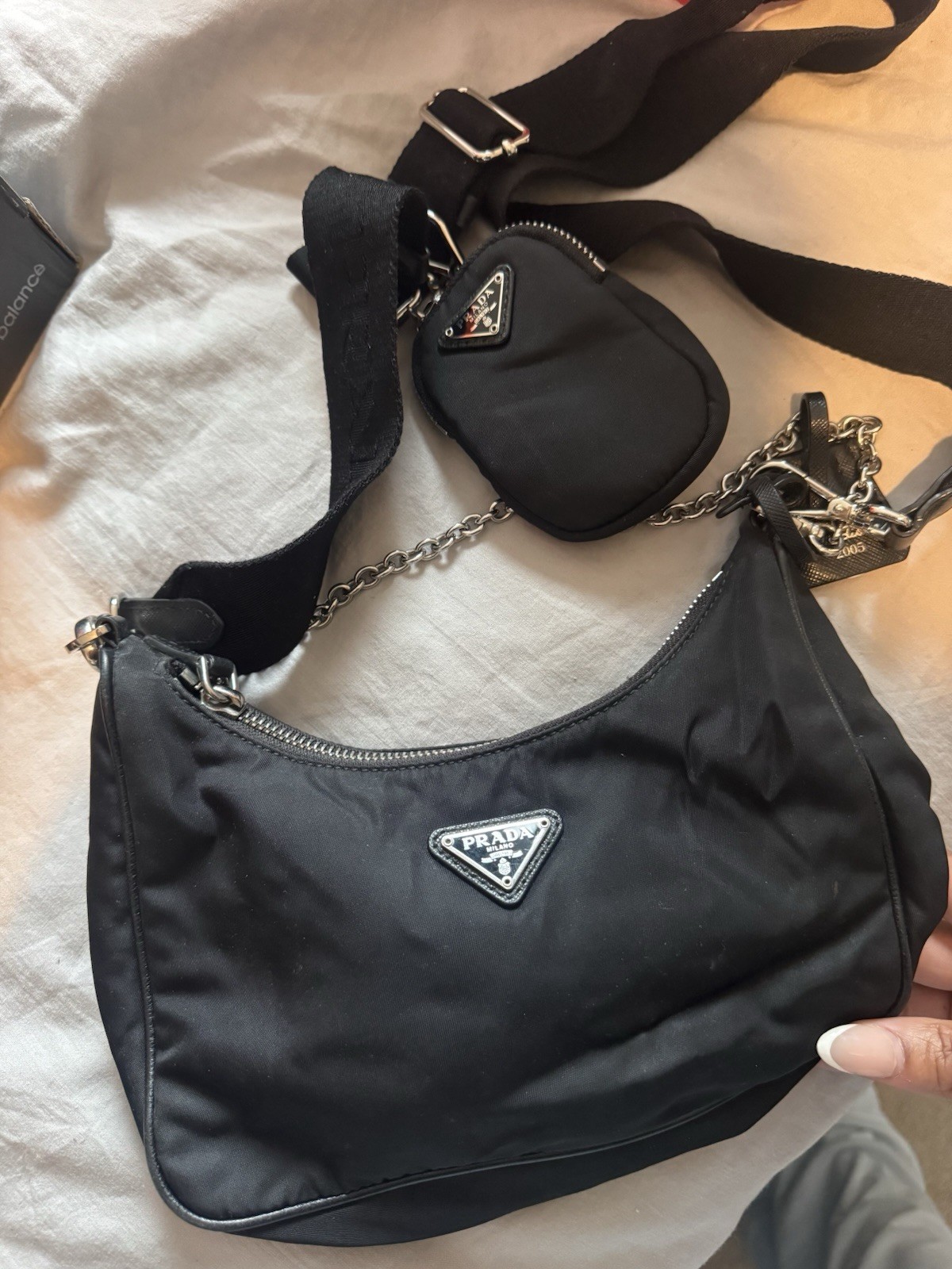 Prada re-edition 2005 cross body bag with pouch