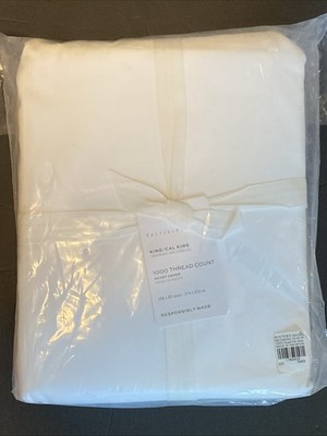 Pottery Barn 1000 THREAD COUNT Cal King / King  Duvet Cover White Luxurious, NWT