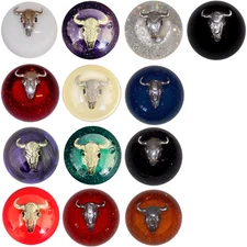 Cow Skull Shift Knobs (1/2"-13 female threads) Twisted Shifterz (Choose Color)