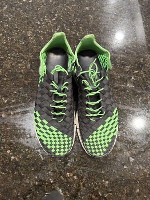 Nike Free Inneva Woven Black Green Poison Size 11.5 Low Top Men's Sneakers