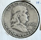 1952-D Benjamin Franklin Silver Half Dollar 90% Silver