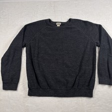 L.L. Bean Men's 2XL Dark Gray Organic Cotton Fisherman Sweater Heavy Crewneck