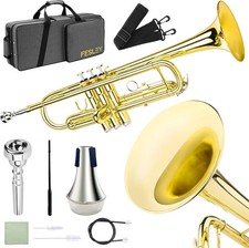 Bb Standard Trumpet Set: Brass Trumpets for Beginner Student
