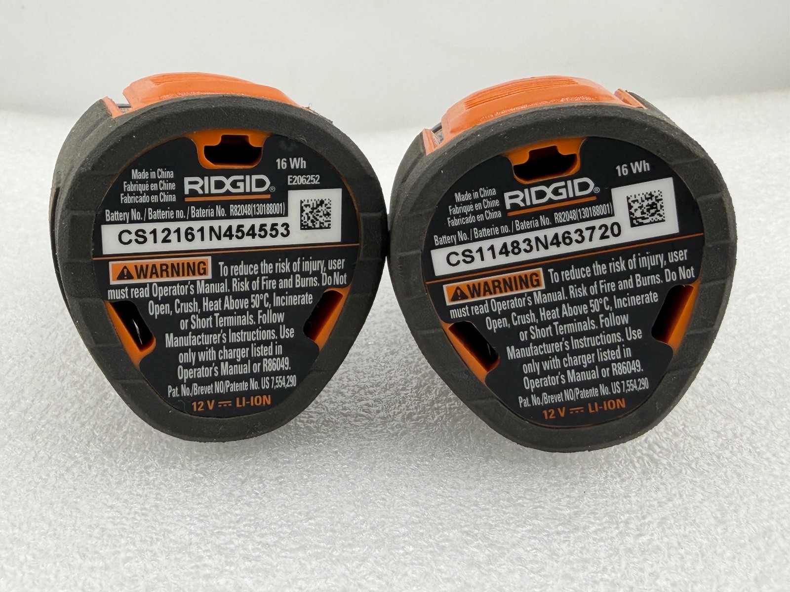 [2-PACK] RIDGID [R82048 / 130188001] GENUINE 12V 2.0 AH LITHIUM ION ...