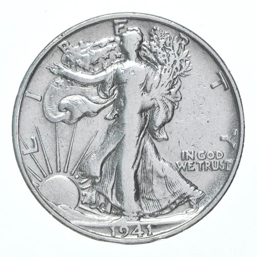 XF/AU 1941-S Walking Liberty Half Dollar Polished 90% Silver *7488