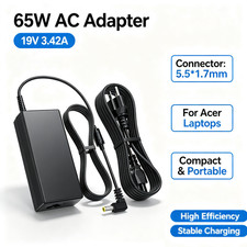 65W AC Adapter Charger for Acer Aspire 5 A515-51 A515-51G  Power Supply Cord