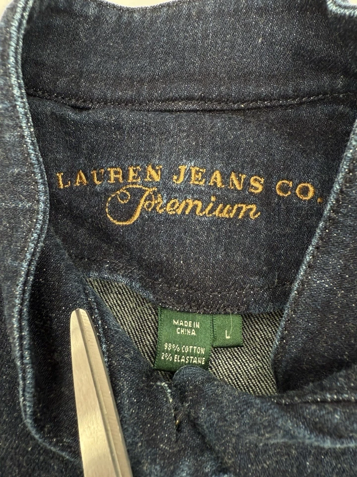 Chaqueta Blazer Ralph Lauren Jeans Co Denim Grande Azul Oscuro Botones Victoriano Foto 3 de 4