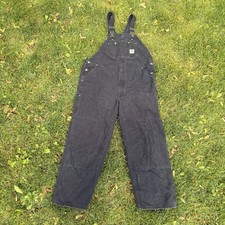 Vintage Carhartt Black Duck Bib Overalls Double Knee Workwear 40x32