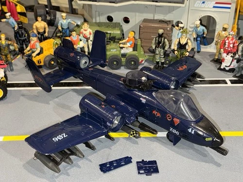 GI Joe Cobra Rattler  100% Complete 1984 Jet A-10 Very Nice Blue Jet Plane ARAH