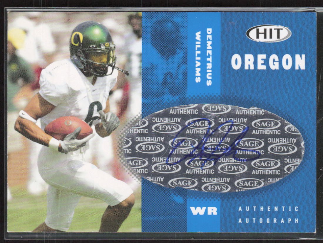Demetrius Williams SA-GE Hit Autographs #A36 Blue