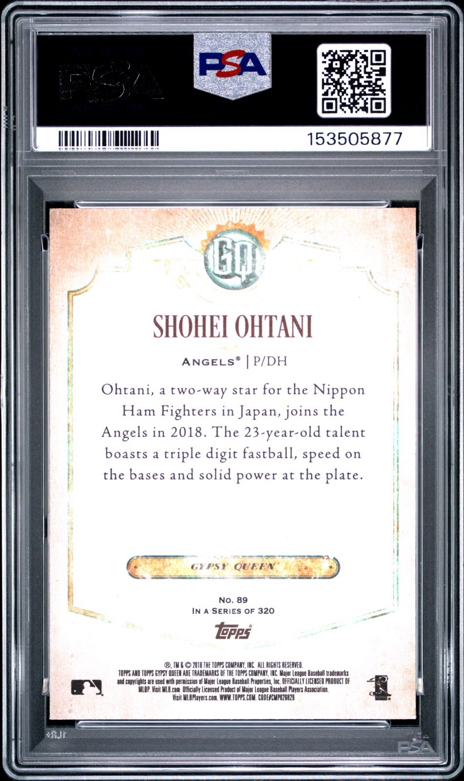 2018 Topps Gypsy Queen Shohei Ohtani #89 (RC) view 2