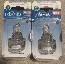Lot of 2 Pack Dr. Brown's Level 1 Silicone Nipple / Teats 2 Pack, 4 Total 0m