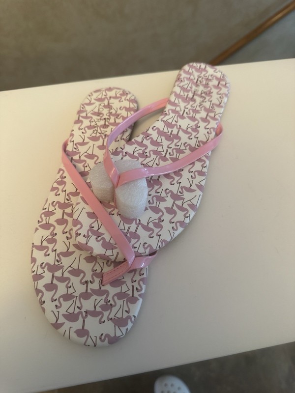 LAUREN CONRAD PINK FLAMINGO HARD BOTTOM Flip Flop. Sz 6 NIB