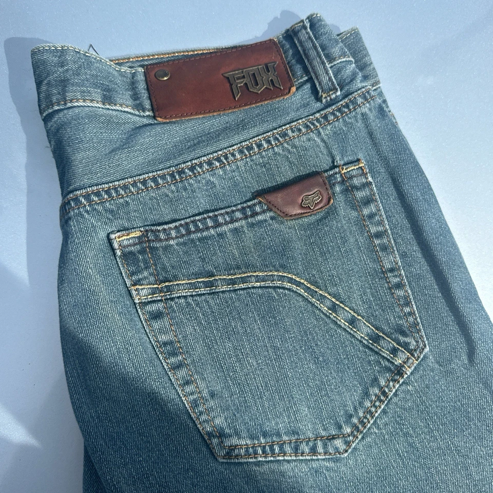 Y2K Fox Racing Light Wash blue jeans size 34x31  - Image 3 of 4
