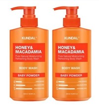 Kundal Honey Macadamia Body Wash Baby Powder 500ml 2pcs Korea Bodycare