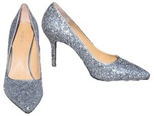Silver Glitter High Heel Pump Super Shiny Sz 7m Nine West New Used 1 gorgeous