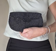 1950  s Black Walborg Beaded Evening Clutch Purse Made in Belgium by Hand