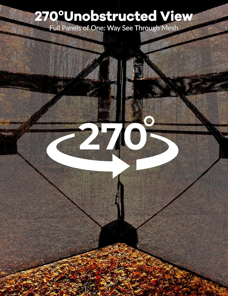 Persiana de caza portátil - 270° transparente a través de ciervos emergentes persiana de tierra, 58"x58"x66" Foto 3 de 4