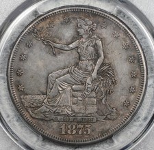 1875-S Trade Dollar PCGS AU50 Tough Type! #7FZP