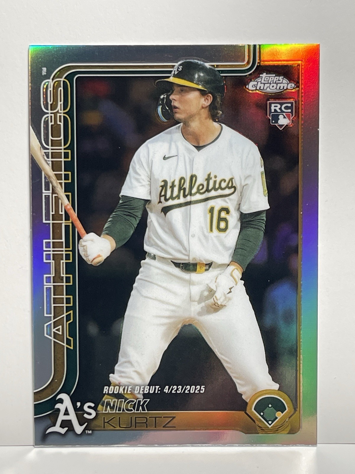 2025 Topps Update Series Chrome Nick Kurtz RC Rookie Debut Refractor Athletics