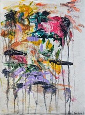 Dipinto olio su tela espressionista astratto firmato Joan Mitchell - arte moderna
