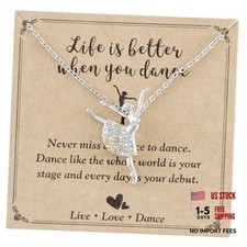 Ballerina Necklace Gifts for Women Young Lady First Dance Recital Ornament