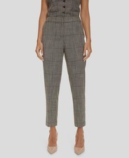 Calvin Klein Women's Gray Mid-Rise Houndstooth Ankle Pants Size 10