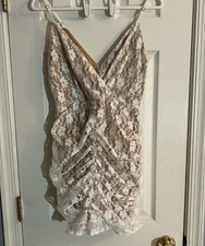 Lulu’s White Lace Flower Bodycon Mini Dress Women’s Size Medium