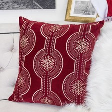 Kumasinova 20" Square Holiday Embroidered Throw Pillows,Velvet Festive