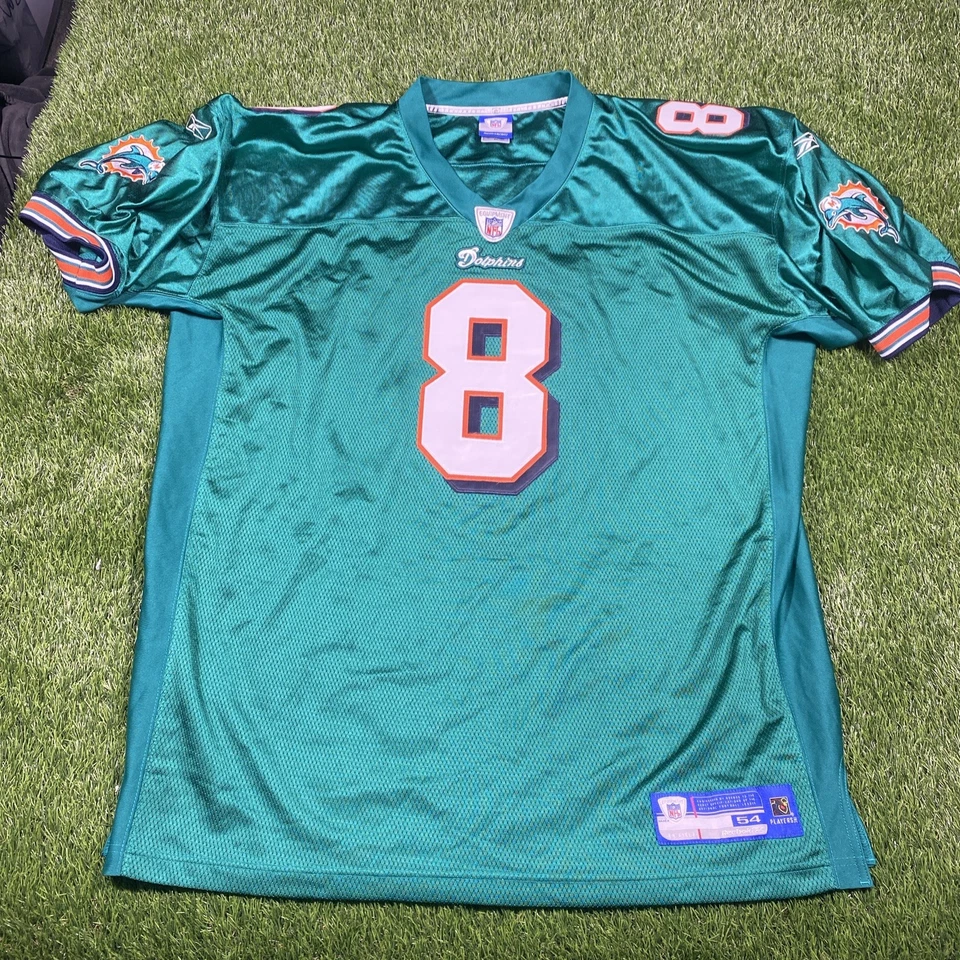 Camiseta Daunte Culpepper Miami Dolphins Para Hombre 54 Reebok Cosida Verde #8 NFL Foto 2 de 4