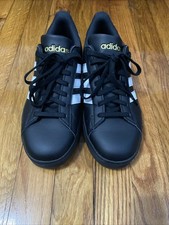 Adidas Women Grand Court 2.0 Black Skateboarding Tennis Shoes Size 8.5 JH7243
