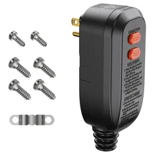 Auto-Reset GFCI Replacement Plug Assembly – 15 Amp, 3-Prong, Black + Hardware