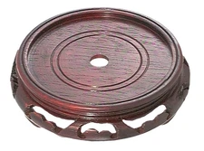 B&P Lamp 4 1/2" Top Inset Dia. Oriental Lamp Base, Rosewood Finish
