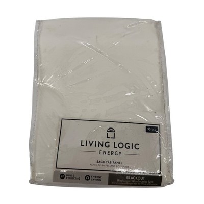 Living Logic Energy Warwick Solid Ivory Blackout Back Tab Curtain Panel 42x95