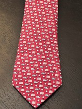 Vineyard Vines Boys Holiday Tie Retail 50 USA Flags Red Necktie Silk New Xmas