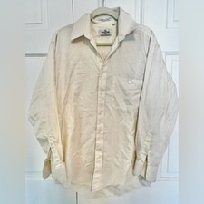 Valentino Uomo Egyptian Cotton White Dress Shirt Mens 16 32/33 Made in Hong Kong