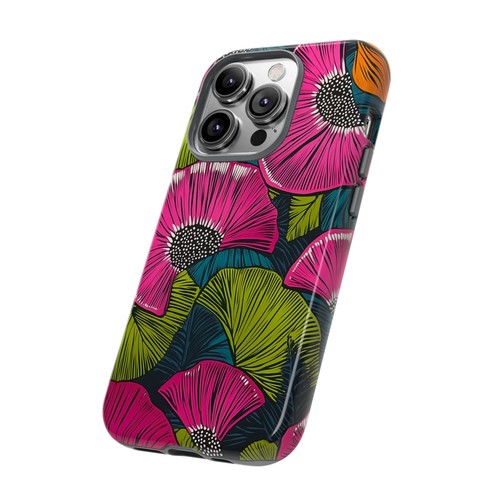 Phone Ink Case for iPhone / Galaxy / Pixel – Vibrant Pink Green Abstract Pattern - Picture 75 of 257