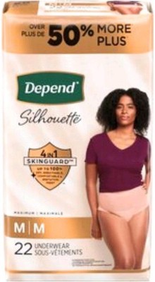 Depend Silhouette Underwear for Women - Maximum Absorbency Size M 22ct 50% More!