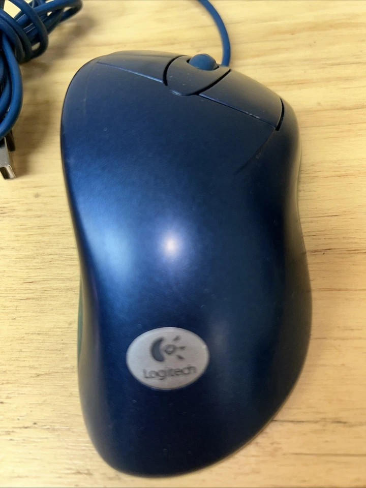 Logitech Mouseman wheel wired USB M-BD53 830417-0000 Blue Tested - Image 2 of 4